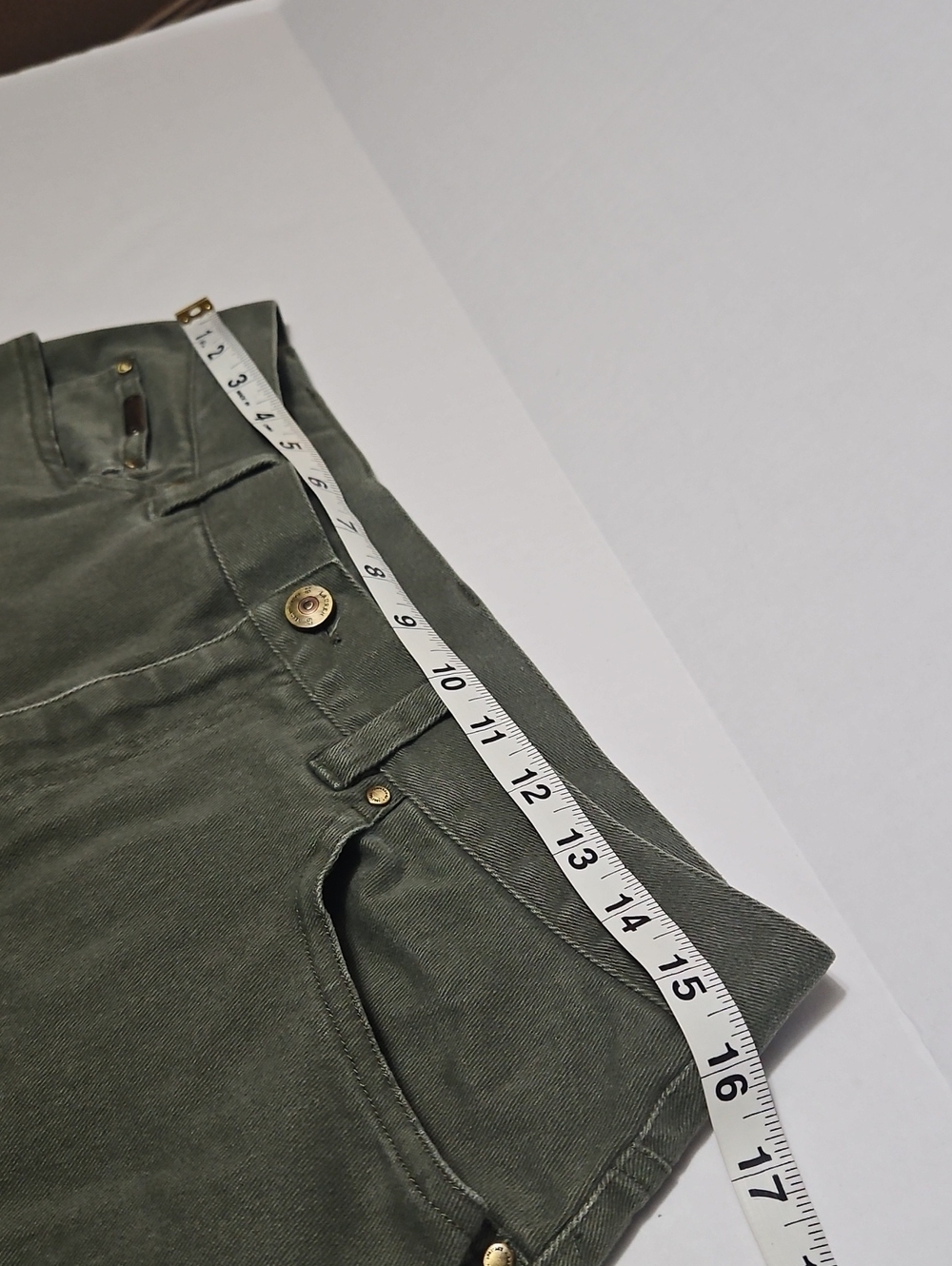 Lauren Jean Co Women's Dark Olive Green Straight Leg Jeans Pants Size 12 - Picture 4 of 13